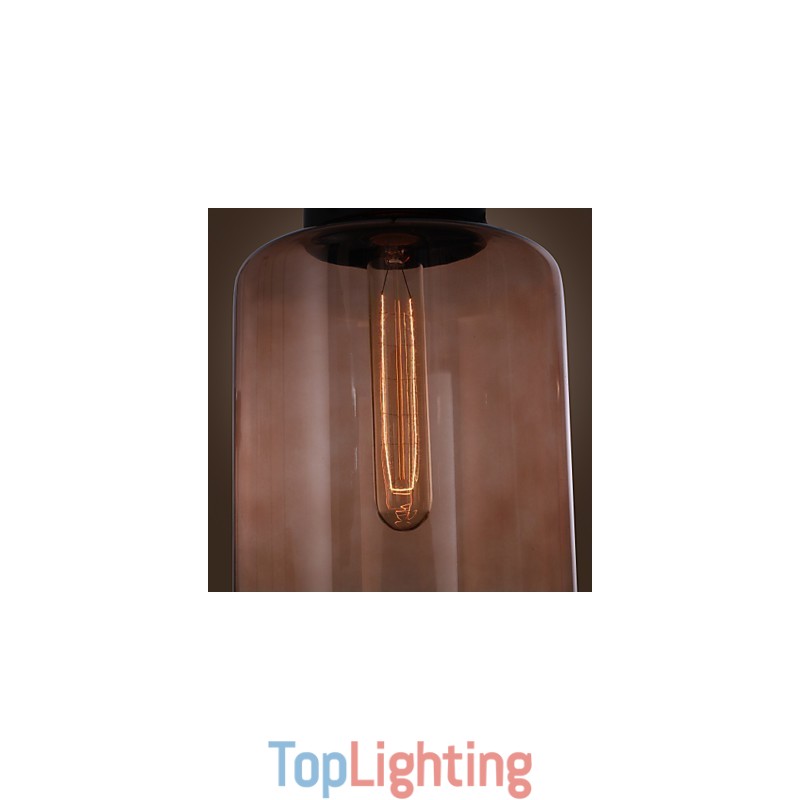70W Modern Glass Pendant Light in Transparent Bottle Design