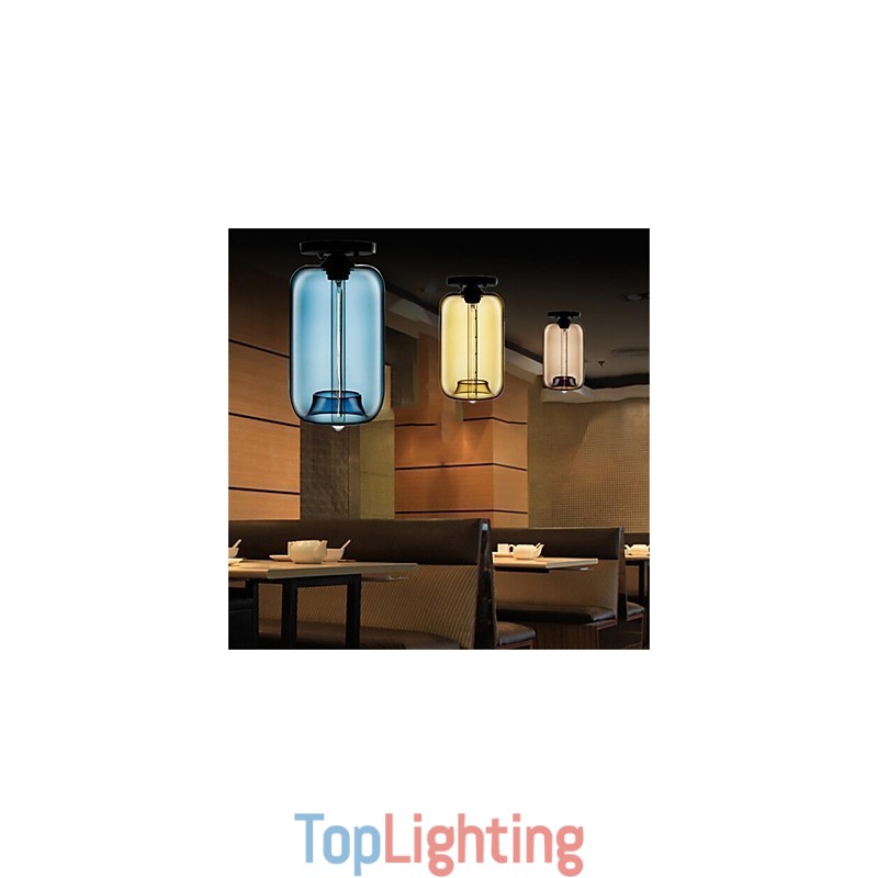Retro Creative Single Head Glass Pendant Lamp Cafe In The Goldfish Bowl
