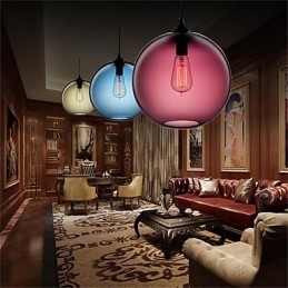 Retro Creative Single Head Glass Pendant Lamp Cafe In The Goldfish Bowl