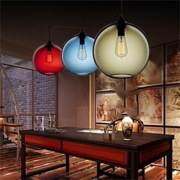 Retro Creative Single Head Glass Pendant Lamp Cafe In The Goldfish Bowl