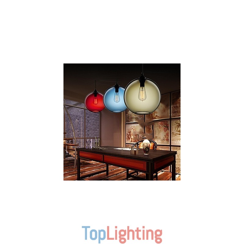 Retro Creative Single Head Glass Pendant Lamp Cafe In The Goldfish Bowl