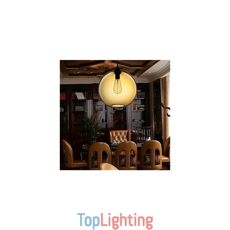 Retro Creative Single Head Glass Pendant Lamp Cafe In The Goldfish Bowl