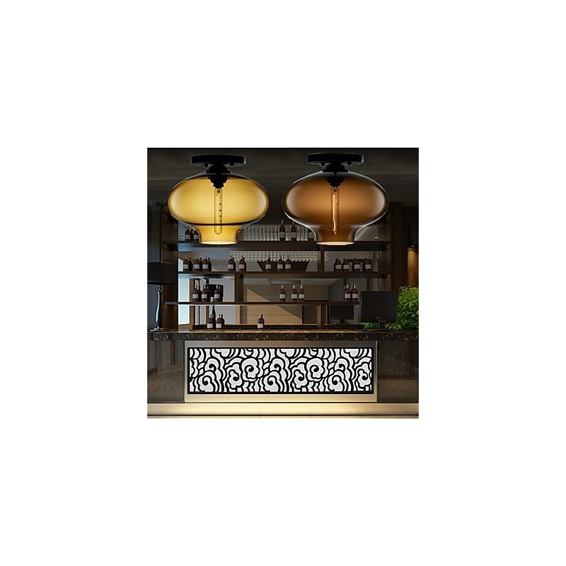 Retro Creative Single Head Glass Pendant Lamp Cafe In The Goldfish Bowl