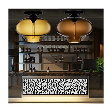 Retro Creative Single Head Glass Pendant Lamp Cafe In The Goldfish Bowl Retro Creative Single Head Glass Pendant Lamp Cafe In The Goldfish Bowl