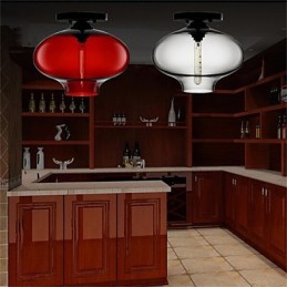 Retro Creative Single Head Glass Pendant Lamp Cafe In The Goldfish Bowl