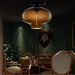 Retro Creative Single Head Glass Pendant Lamp Cafe In The Goldfish Bowl