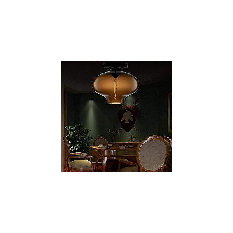 Retro Creative Single Head Glass Pendant Lamp Cafe In The Goldfish Bowl