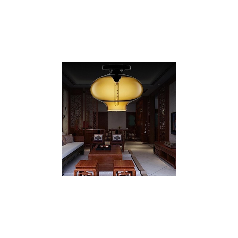Retro Creative Single Head Glass Pendant Lamp Cafe In The Goldfish Bowl