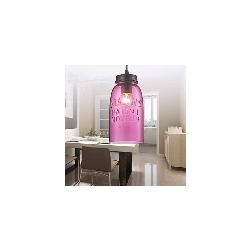 1 Light Modern Glass Pendant Light in Transparent Bubble Design