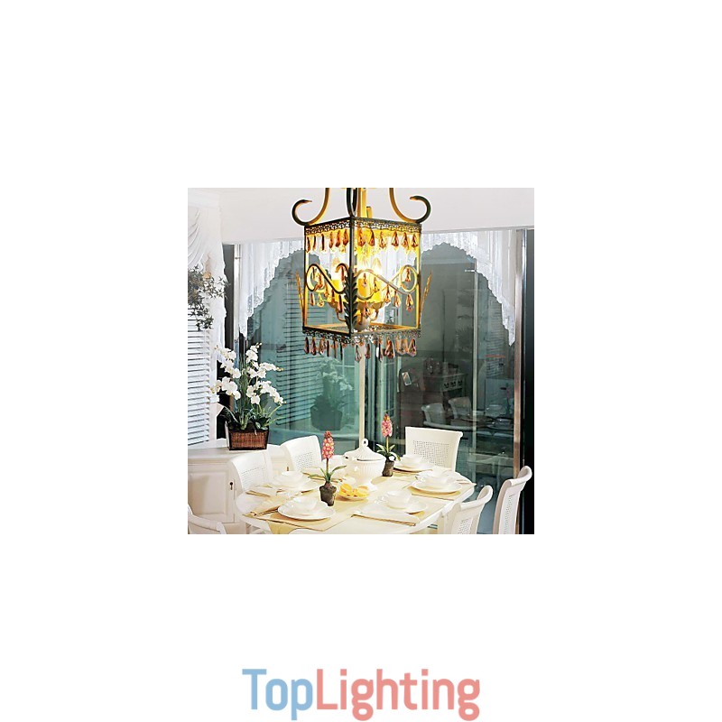 Rural of Europe Type Droplight American Country Rectangular Shell Lamp Porch Lamp