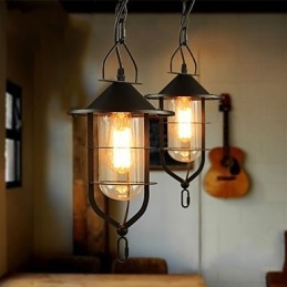 Retro Mini Style Painting Metal Pendant Light