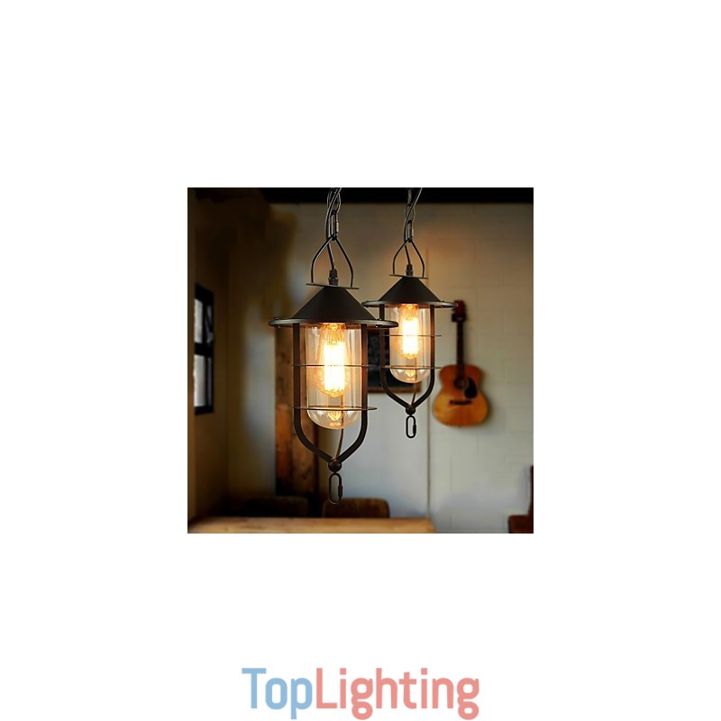 Retro Mini Style Painting Metal Pendant Light