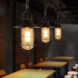 Retro Mini Style Painting Metal Pendant Light