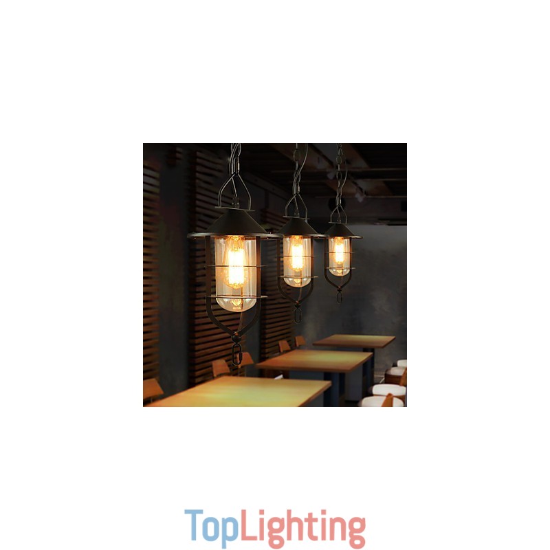 Retro Mini Style Painting Metal Pendant Light