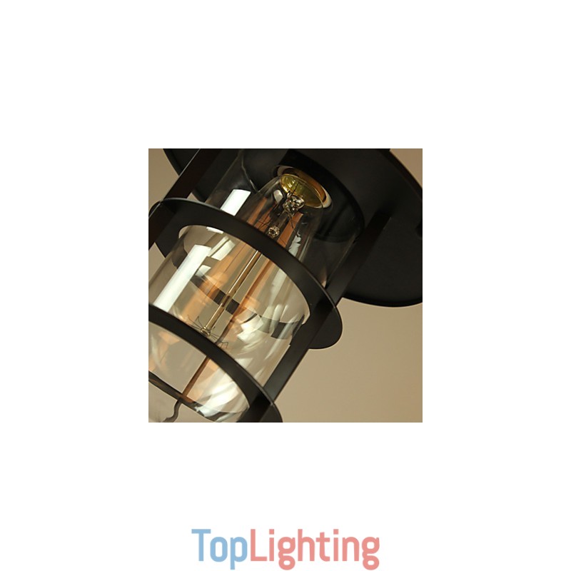 Retro Mini Style Painting Metal Pendant Light