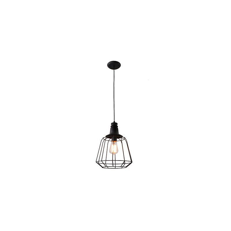 Rustic Lodge Retro Country Mini Style Painting Metal Pendant Light Garage
