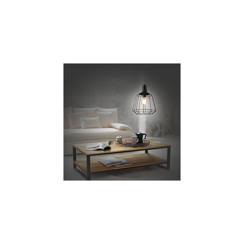Rustic Lodge Retro Country Mini Style Painting Metal Pendant Light Garage