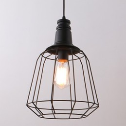 Rustic Lodge Retro Country Mini Style Painting Metal Pendant Light Garage