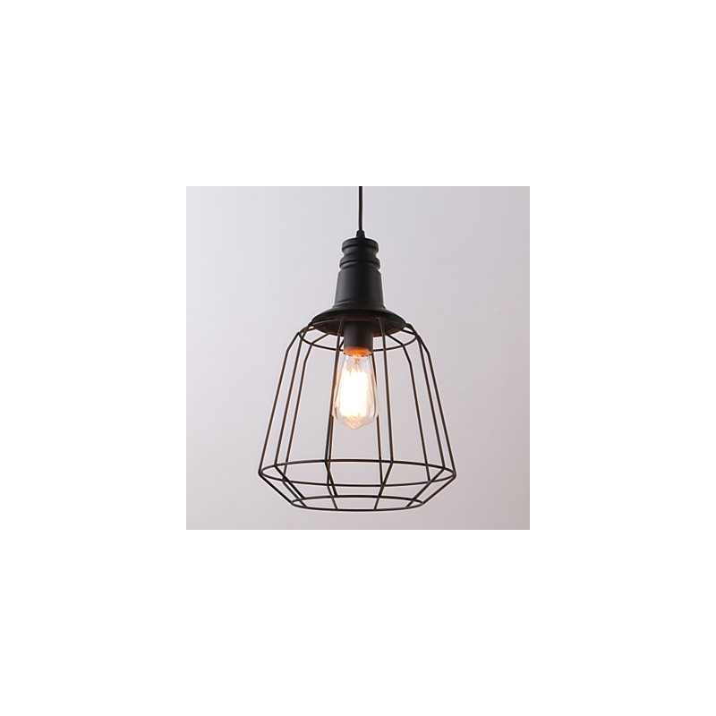 Rustic Lodge Retro Country Mini Style Painting Metal Pendant Light Garage