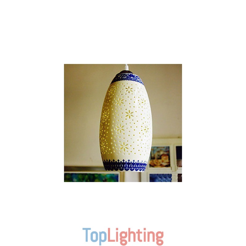 Retro Ceramic lamp lamp Stairs Blue Single Head Chandelier Creative