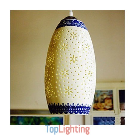 Retro Ceramic lamp lamp Stairs Blue Single Head Chandelier Creative