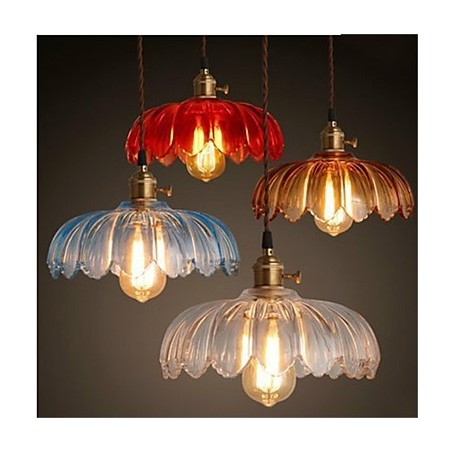The copper cap Retro Old Shanghai flower glass chandelier The copper cap Retro Old Shanghai flower glass chandelier