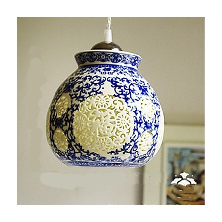 Retro Ceramic lamp lamp Stairs Blue Single Head Chandelier Creative Retro Ceramic lamp lamp Stairs Blue Single Head Chandelier Creative