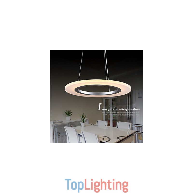 Pendant Light Round Ceiling Chandelier Milky Acrylic Ceiling Lamps with Single Ring