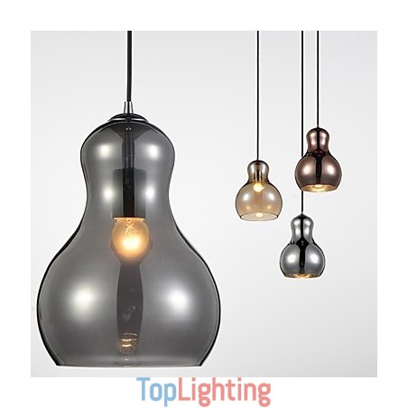 Gourd shaped Pendant Lamp 1 Light Modern Simplicity Golden Chrome Rose Gold Amber Smoky Gray Glass &Carbon Steel Gourd shaped Pendant Lamp 1 Light Modern Simplicity Golden Chrome Rose Gold Amber Smoky Gray Glass &Carbon Steel