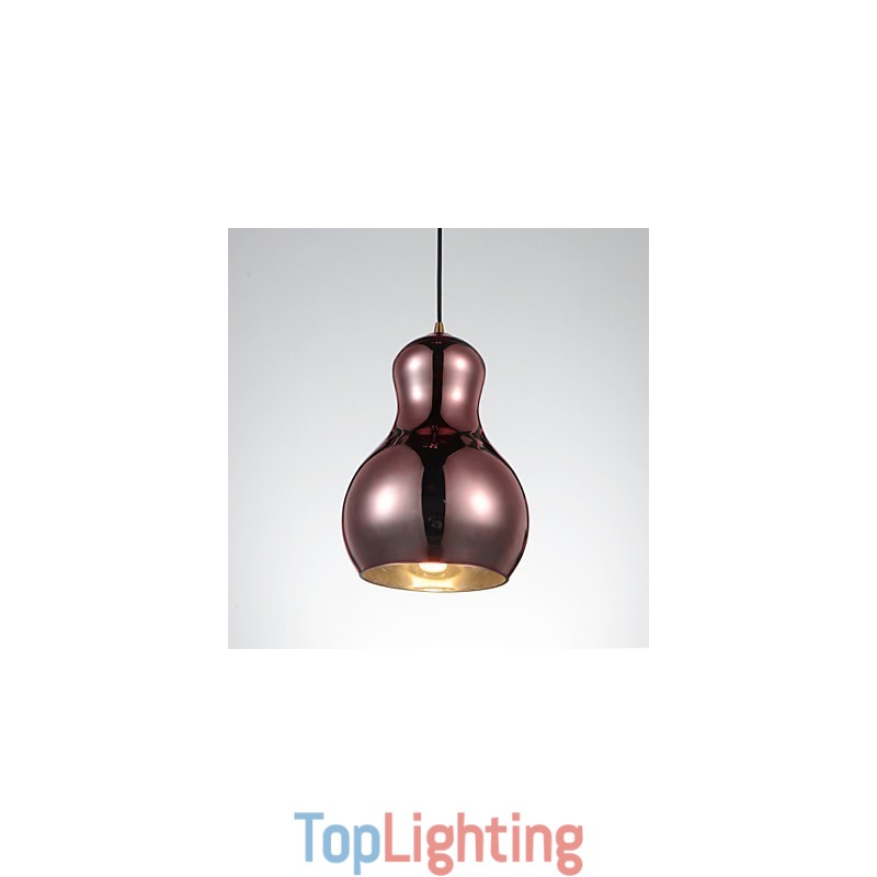 Gourd shaped Pendant Lamp 1 Light Modern Simplicity Golden Chrome Rose Gold Amber Smoky Gray Glass &Carbon Steel