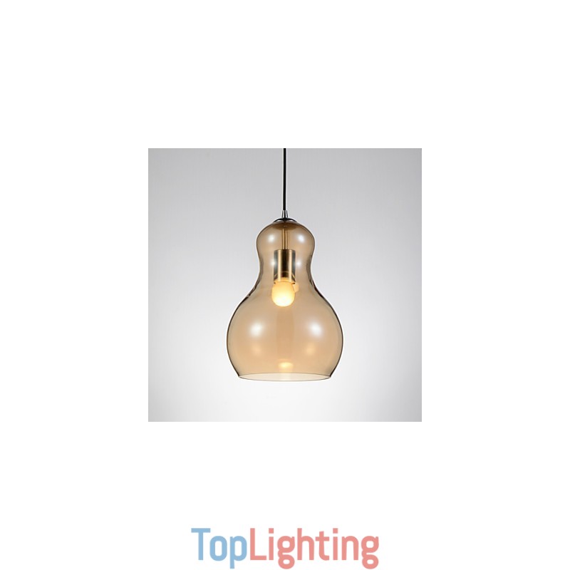 Gourd shaped Pendant Lamp 1 Light Modern Simplicity Golden Chrome Rose Gold Amber Smoky Gray Glass &Carbon Steel