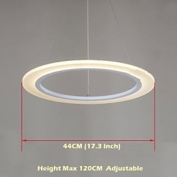 Pendant Light Round Ceiling Chandelier Milky Acrylic Ceiling Lamps with Single Ring