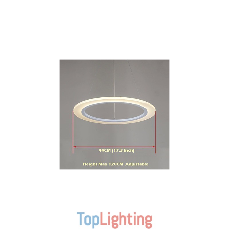 Pendant Light Round Ceiling Chandelier Milky Acrylic Ceiling Lamps with Single Ring