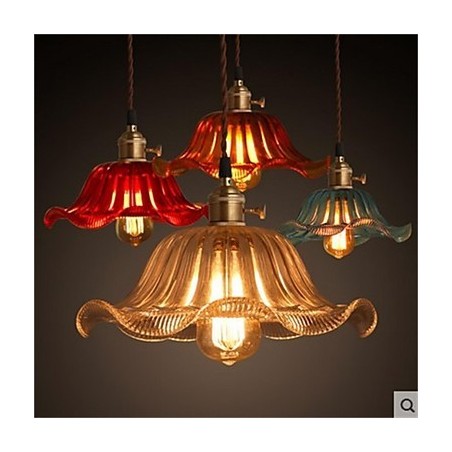 The copper cap Retro Old Shanghai flower glass chandelier The copper cap Retro Old Shanghai flower glass chandelier
