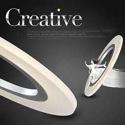 Pendant Light Round Ceiling Chandelier Milky Acrylic Ceiling Lamps with Single Ring