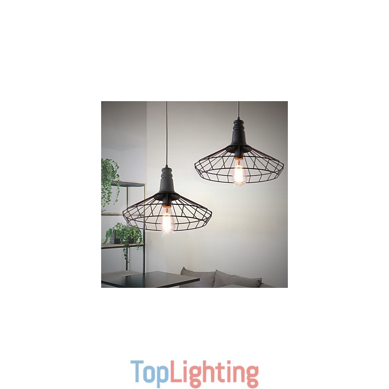 Rustic Lodge Retro Country Mini Style Painting Metal Pendant Light Garage