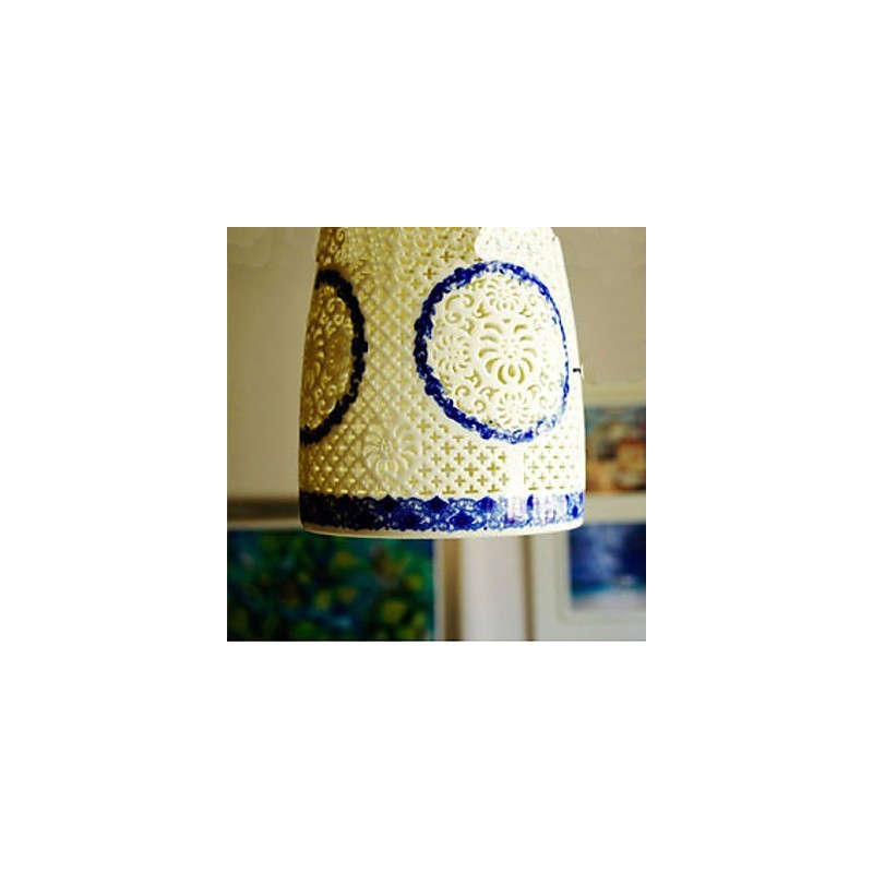 Retro Ceramic lamp lamp Stairs Blue Single Head Chandelier Creative