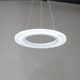 Pendant Light Round Ceiling Chandelier Milky Acrylic Ceiling Lamps with Single Ring