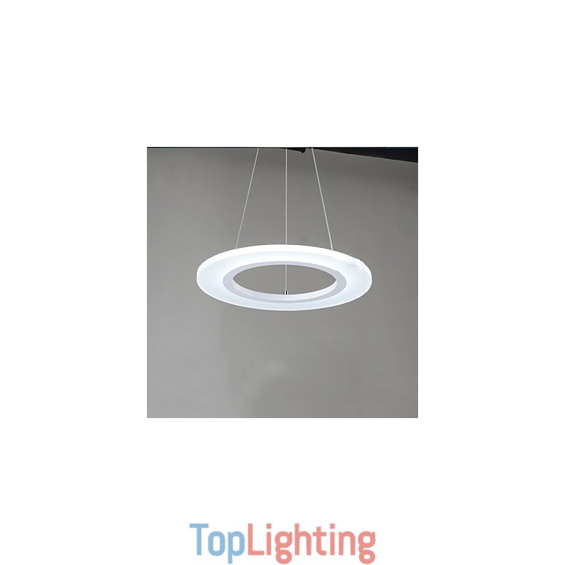 Pendant Light Round Ceiling Chandelier Milky Acrylic Ceiling Lamps with Single Ring