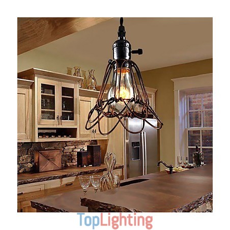American Country Industrial Wind Lamp Retro Small Chandelier Iron Cage American Country Industrial Wind Lamp Retro Small Chandelier Iron Cage