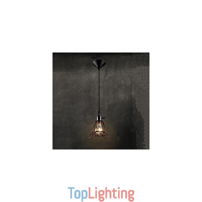 American Country Industrial Wind Lamp Retro Small Chandelier Iron Cage
