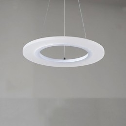 Pendant Light Round Ceiling Chandelier Milky Acrylic Ceiling Lamps with Single Ring
