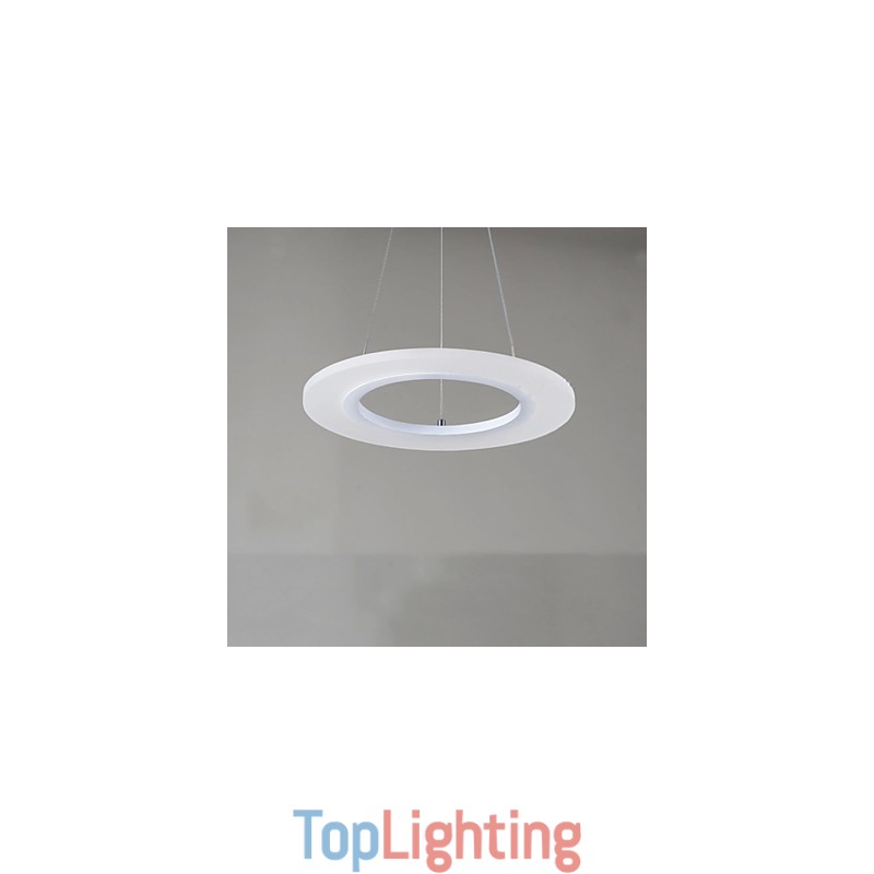 Pendant Light Round Ceiling Chandelier Milky Acrylic Ceiling Lamps with Single Ring