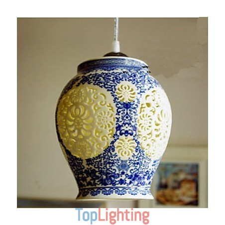 Retro Ceramic lamp lamp Stairs Blue Single Head Chandelier Creative Retro Ceramic lamp lamp Stairs Blue Single Head Chandelier Creative