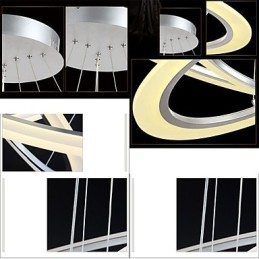 Pendant Light Round Ceiling Chandelier Milky Acrylic Ceiling Lamps with Single Ring