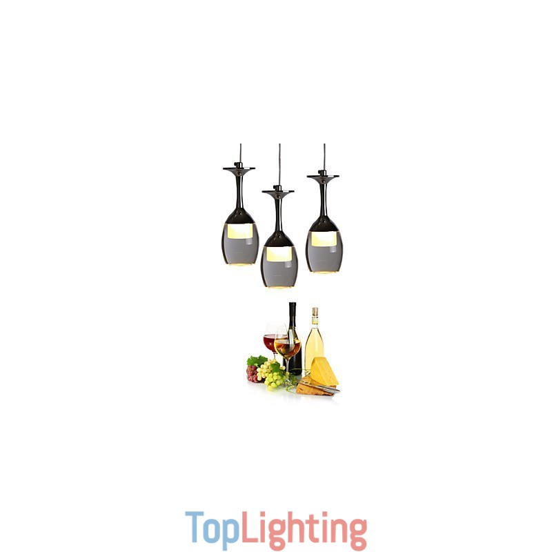 Pendant Lights 3 Lights Round Backplate Modern Contemporary Metal