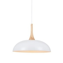 Mini Artistic Pendant Lamp 1 Light Modern Simplicity Black White Finish Aluminum & Wooden Droplight