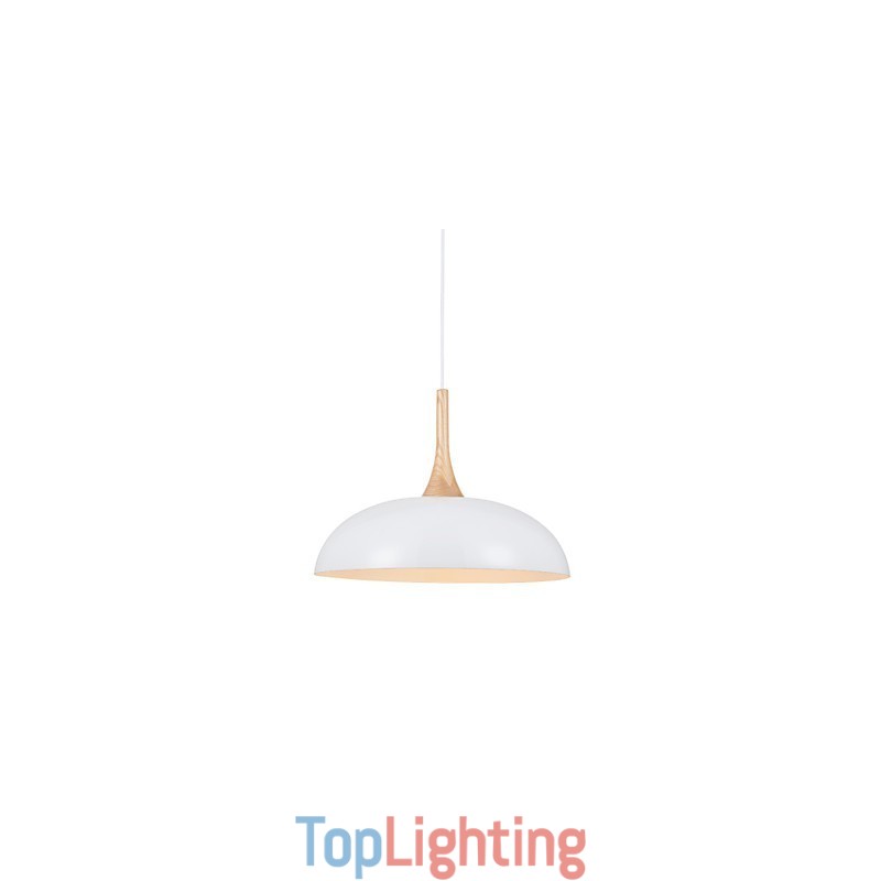 Mini Artistic Pendant Lamp 1 Light Modern Simplicity Black White Finish Aluminum & Wooden Droplight