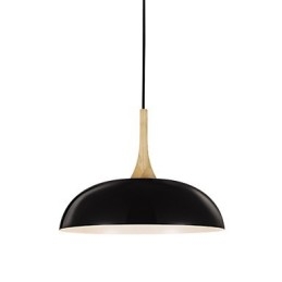 Mini Artistic Pendant Lamp 1 Light Modern Simplicity Black White Finish Aluminum & Wooden Droplight