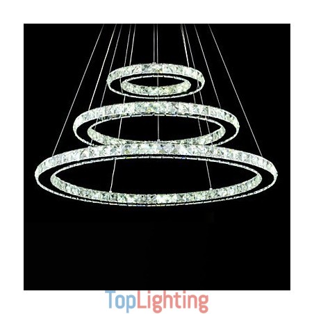 Dimmable Crystal Pendant Light Modern Circular Chandelier Lighting Lamps Cool White Round Ceiling Lights Fixtures with Remote Control Dimmable Crystal Pendant Light Modern Circular Chandelier Lighting Lamps Cool White Round Ceiling Lights Fixtures with Remote Control